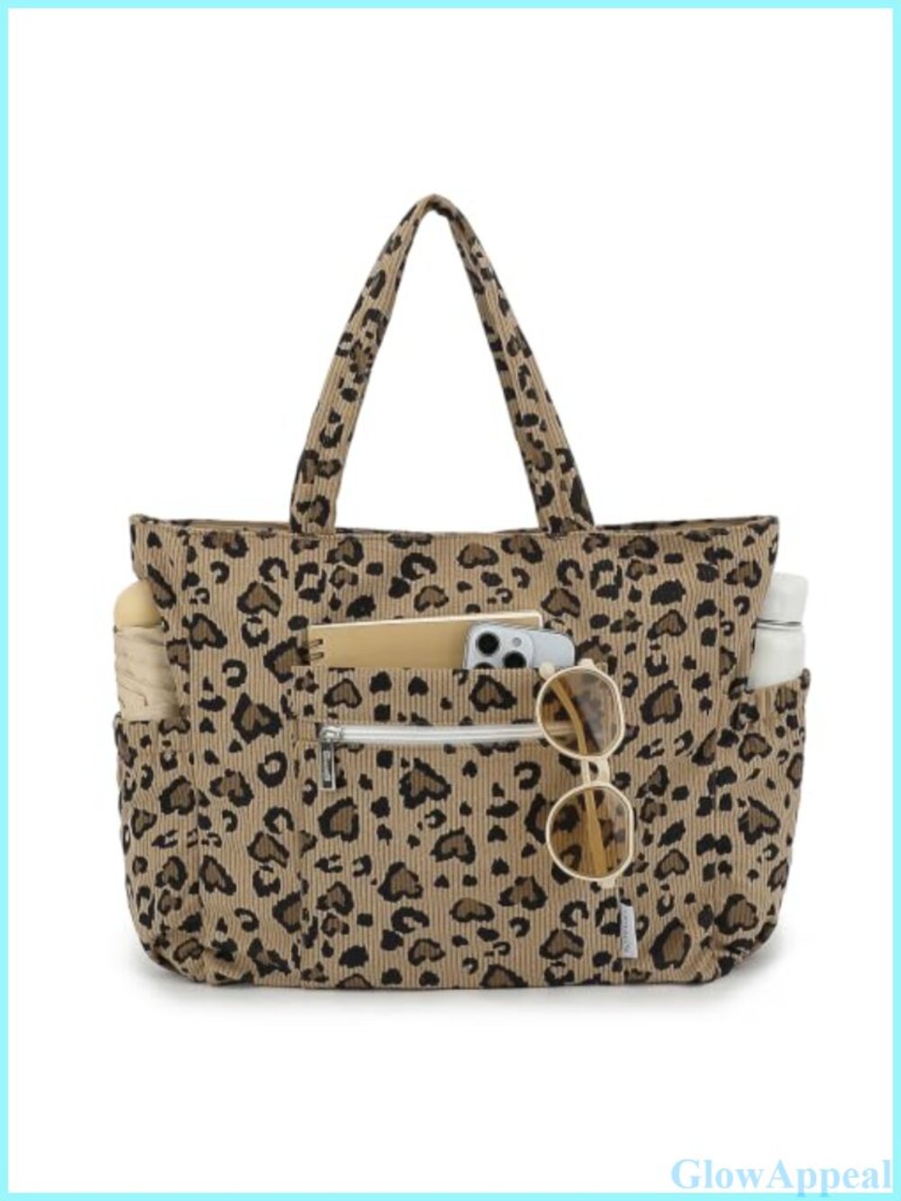 Waterproof Canvas Tote Bag Large Multi Pocket Shoulder Handbag